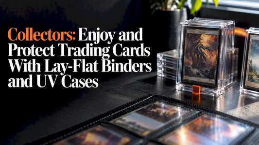 Trading cards protected in display case